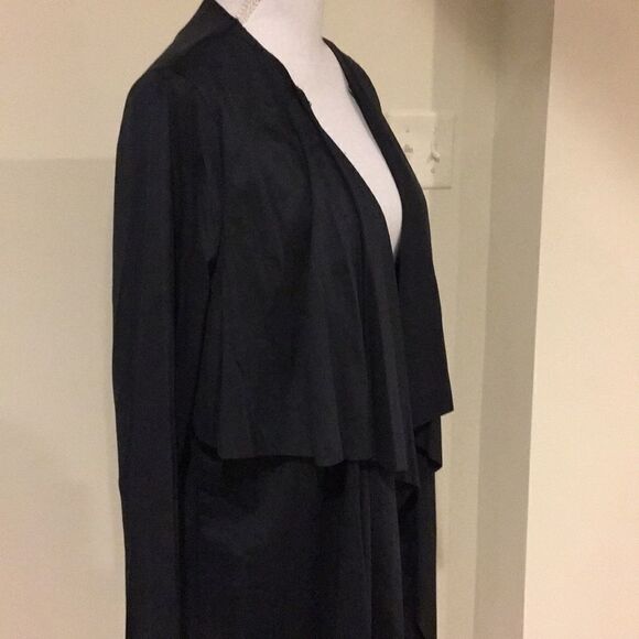 Black Faux Suede Cardigan - Picture 4 of 6